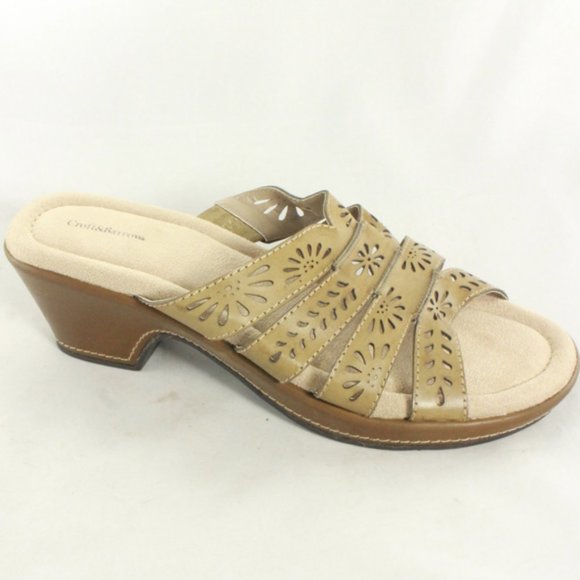 CROFT & BARROW Strappy Cutout Leather Sandals - Picture 3 of 8